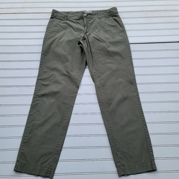Banana Republic Sloan Pants Womens Olive  Green Mid Rise Pockets Flat Front 6 - Picture 1 of 9